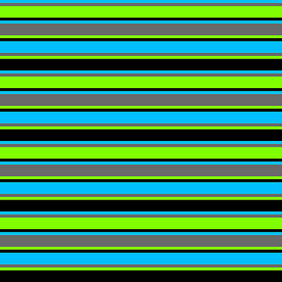 [ Thumbnail: Deep Sky Blue, Dim Gray, Chartreuse, and Black Colored Lined/Striped Pattern Acrylic Print ]