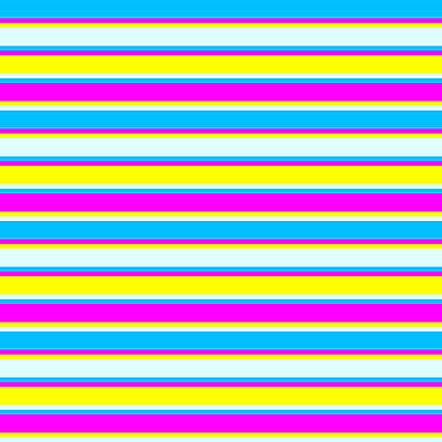 [ Thumbnail: Deep Sky Blue, Fuchsia, Yellow, and Light Cyan Colored Pattern of Stripes Art Print ]