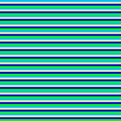 [ Thumbnail: Deep Sky Blue, Pale Goldenrod, Blue, and Lime Colored Lines/Stripes Pattern Acrylic Print ]
