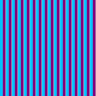 [ Thumbnail: Deep Sky Blue, Purple, and Beige Colored Lined/Striped Pattern Shower Curtain ]