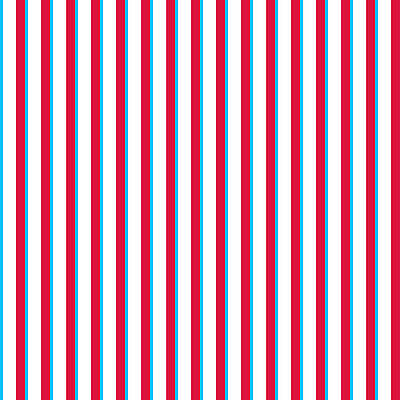 [ Thumbnail: Deep Sky Blue, White, and Crimson Colored Lines Pattern Wood Print ]
