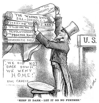 Wall Art - Drawing - Democratic Party Cartoon, 1879 by Thomas Nast