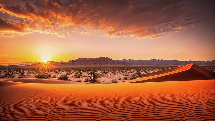 Wall Art - Digital Art - Desert's Golden Ode by Samuel HUYNH