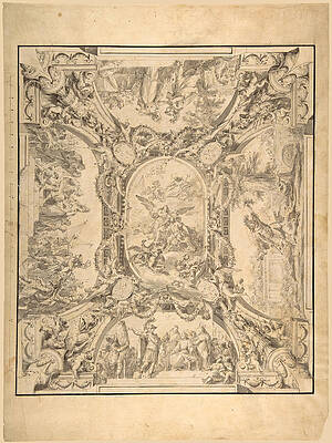 Design For A Ceiling. Jason And The Golden Fleece Print by Fedele Fischetti