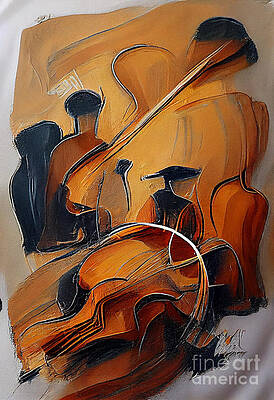  Digital Art - Digital Abstract Canvas in Depth Brown by A Fachtali