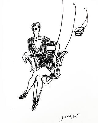 Wall Art - Drawing - Disconnected Carnival Ride by Jonqui Albin