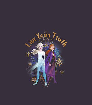  Digital Art - Disney Frozen 2 Elsa Anna Live Your Truth Geometric1 by Storml Roni