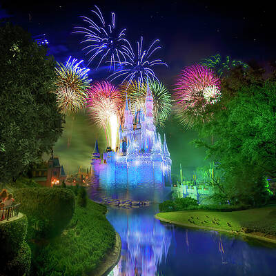 Wall Art - Photograph - Disney's Fantasy in the Sky Fireworks by Mark Andrew Thomas