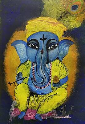 Abstract art of Lord Ganesha Painting by Vishal Gurjar - Fine Art America