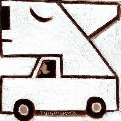 Wall Art - Painting - Tommervik Dog RIding In Back Of Truck Painting by Tommervik