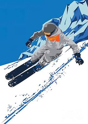 Downhill Skiing Snow Skier Ski Winter Sports by Reynolds Paul