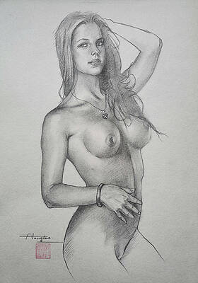 Drawing-Frmale nude#210412 by Hongtao Huang Drawing-Frmale nude#210412 by Hongtao Huang