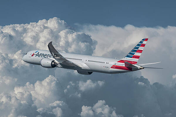 Wall Art - Mixed Media - Dreamliner in the Clouds by Erik Simonsen