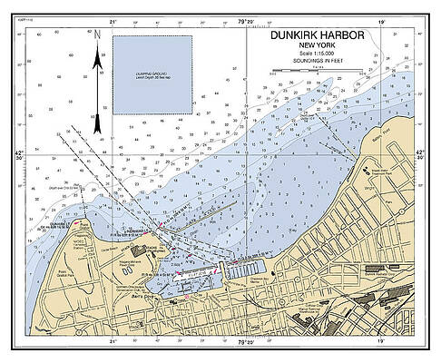 Dunkirk Harbor New York, NOAA Chart14838_2 by Nautical Chartworks by Paul and Janice Russell Dunkirk Harbor New York, NOAA Chart14838_2 by Nautical Chartworks by Paul and Janice Russell