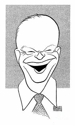 Wall Art - Drawing - Dwight D. Eisenhower by Al Hirschfeld