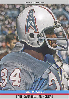 NFL, Shirts, Vtg Houston Oilers Nfl Earl Campbell Signed Football Jersey  Mens Xl Hall Of Fame
