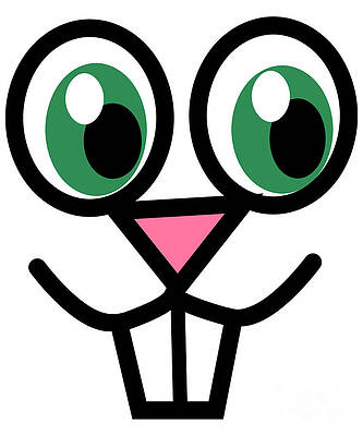 Wall Art - Digital Art - Easter Bunny Face by Flippin Sweet Gear