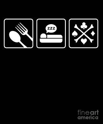 Wall Art - Digital Art - Eat Sleep Poker Card Game Players by Thomas Larch