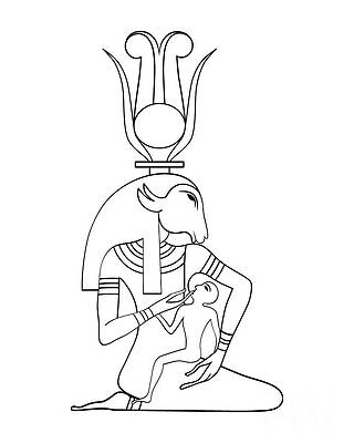 Set deity god egypt sketch scratch board Vector Image