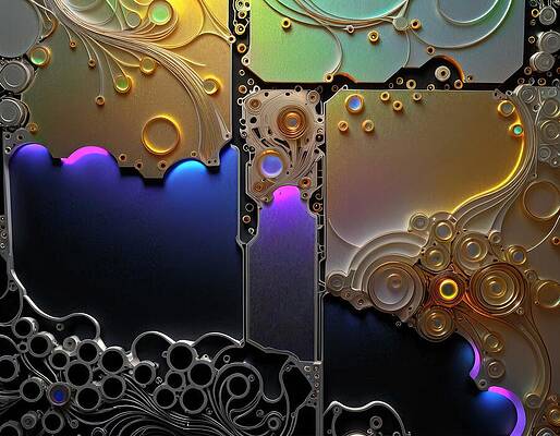 Futuristic Wall Art featuring the digital art Electronic Eclectic by Eris And AI
