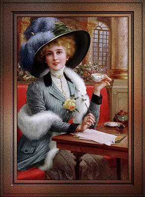 Wall Art - Painting - Elegant Lady by Emile Vernon Remastered Xzendor7 Vintage Art Reproductions by Xzendor7