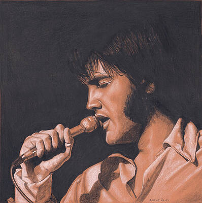 Elvis in Charcoal #254 by Rob De Vries Elvis in Charcoal #254 by Rob De Vries
