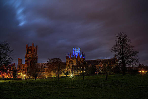 Wall Art - Photograph - Ely Cathedral - Blue for the NHS i by James Billings