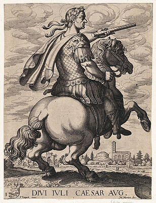 Emperor Julius Caesar on Horseback Print by Matthaeus Merian the Elder