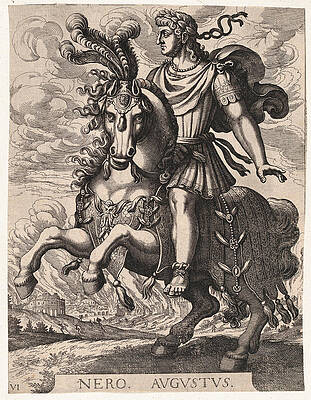 Emperor Nero on horseback Print by Matthaeus Merian the Elder