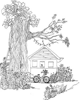 Wall Art - Drawing - Enchanted - Ink Hand Drawing - Line Art by Patricia Awapara