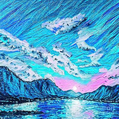 Aurora borealis painting for sale clearance