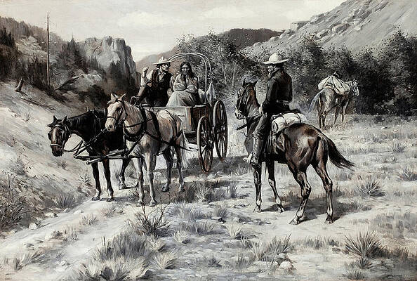 Wall Art - Painting - Encounter On The Trail 1914 by Unknown