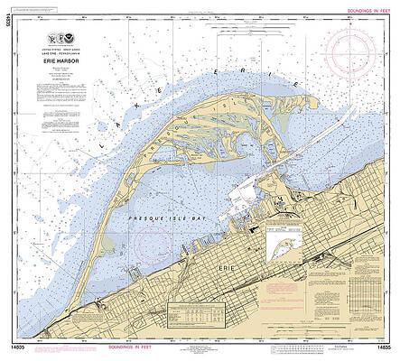 Erie Harbor, NOAA Chart 14835 by Nautical Chartworks by Paul and Janice Russell Erie Harbor, NOAA Chart 14835 by Nautical Chartworks by Paul and Janice Russell