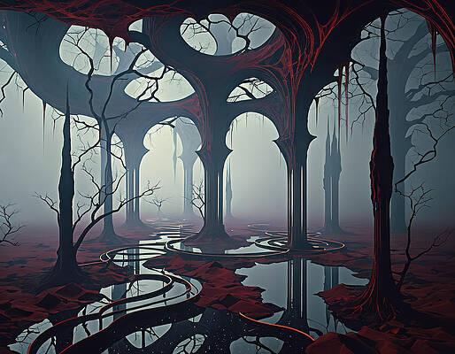 Reflection Digital Art - Exoplanet Files Alien Winter by Eris And AI