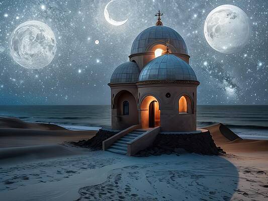 Wall Art - Digital Art - Exoplanet Files - Observatory Outpost by Eris And AI
