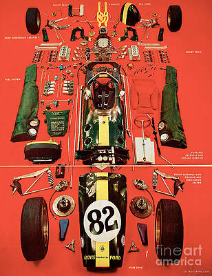Exploded view of the Jim Clark Indy winning Lotus by Retrographs Exploded view of the Jim Clark Indy winning Lotus by Retrographs