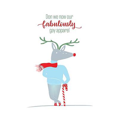 Wall Art - Digital Art - Fabulously Gay Holiday Deer by Ink Well