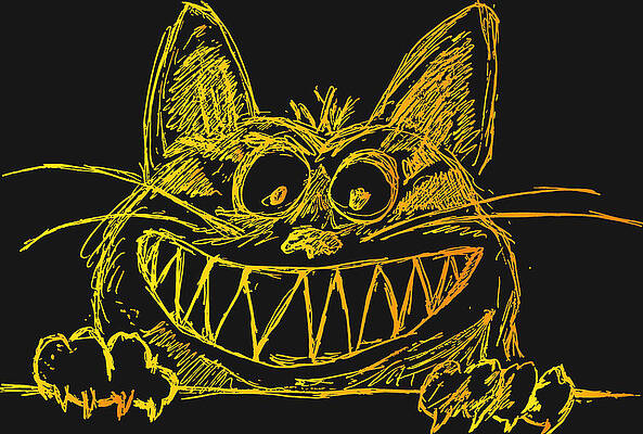 Premium Vector  Angry cat head hand drawing style