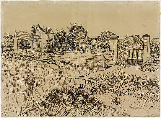 Farm in Provence Print by Vincent van Gogh