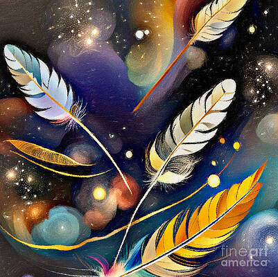 Purple Feathers Embroidery Digital Art by Liliana Pop Schroffel - Fine Art  America