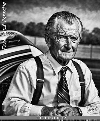 Wall Art - Digital Art - Ferdinand Porsche - Sketch by Marc Etherington