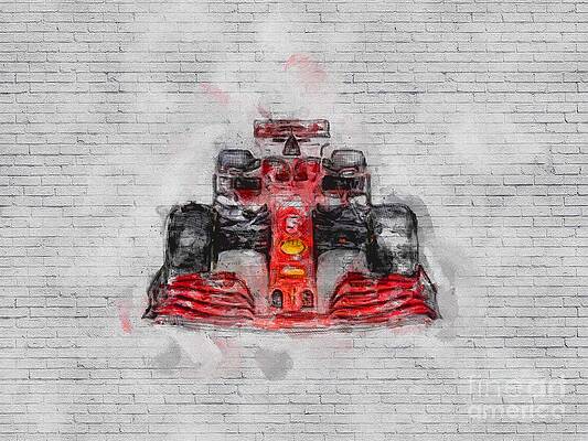F1 World Champions 1970s - Red Digital Art by Organic Synthesis - Pixels