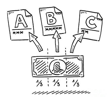 Wall Art - Drawing - Financial Investment Risk Allocation Drawing by Frank Ramspott