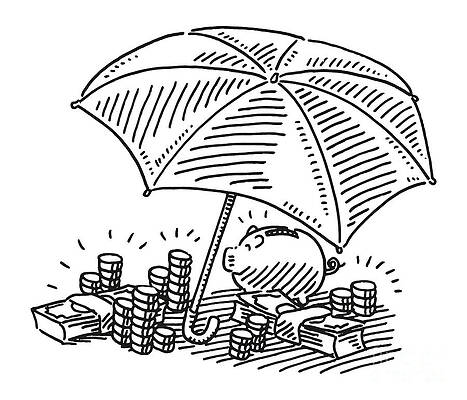 Wall Art - Drawing - Financial Protection Symbol Drawing by Frank Ramspott