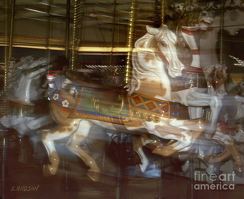 Carnival Carousel Horse Photo Live Laugh Love Canvas Print