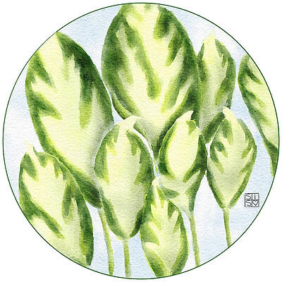 Wall Art - Digital Art - Fire and Ice Hosta by Snow Iris Studio