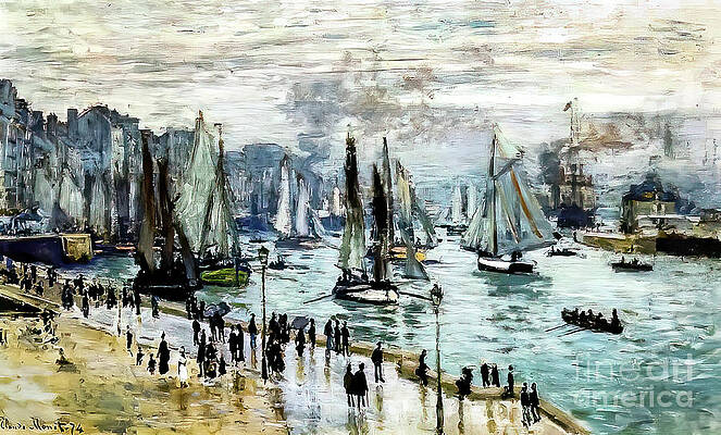 Fishing Boats Leaving the Harbor Le Havre by Claude Monet 1874 by Claude Monet Fishing Boats Leaving the Harbor Le Havre by Claude Monet 1874 by Claude Monet