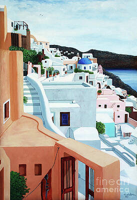 FIVE CROSSES ON SANTORINI by Mary Grden FIVE CROSSES ON SANTORINI by Mary Grden