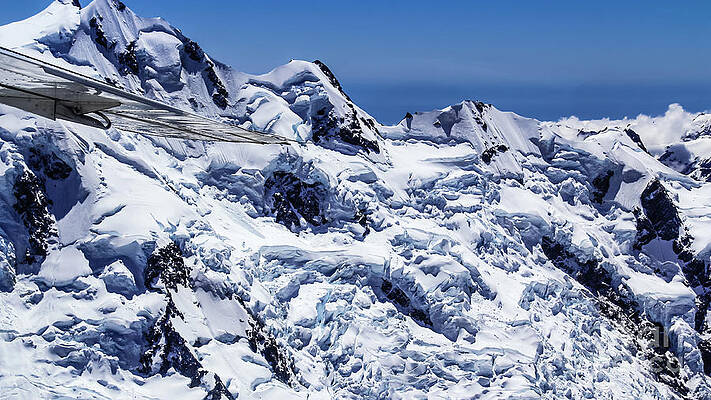 Wall Art - Photograph - Flight over Mount Cook, New Zealand by Lyl Dil Creations