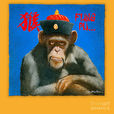 Wall Art - Painting - Fling Pu... by Will Bullas